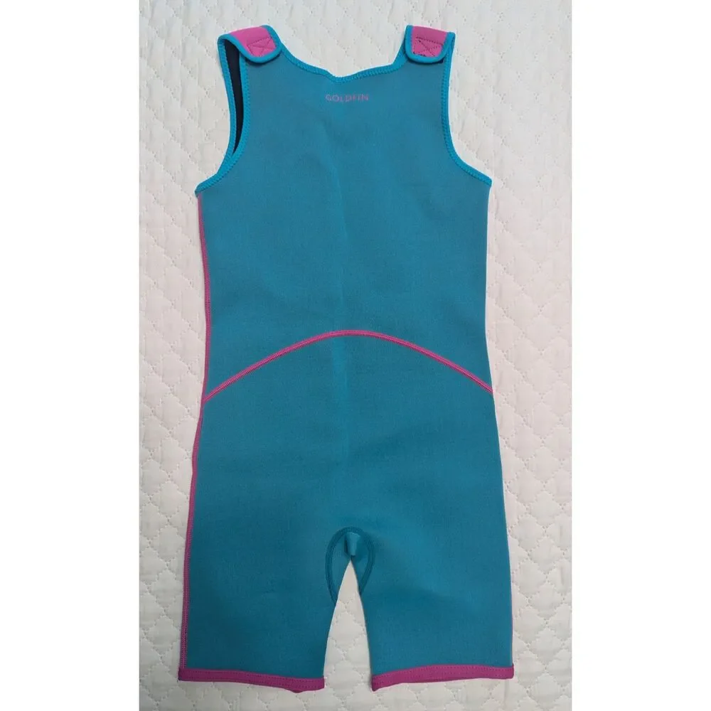 🩱 Goldfin Girls One-Piece Swimsuit – Size 10 – Cyan Blue – NEW Without Tags